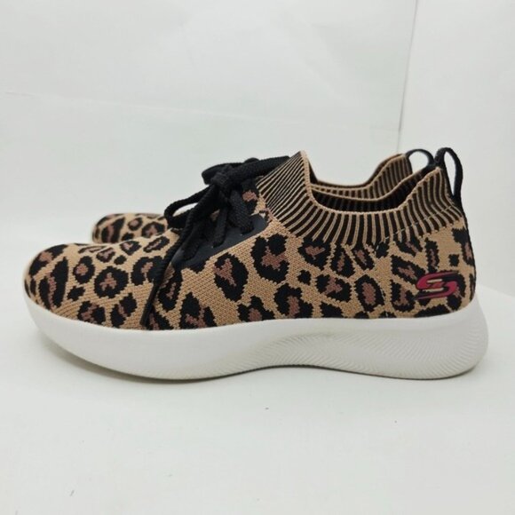 Skechers Bobs Leopard Print Troop Tiger Slip On Sneakers Shoes Women's Size 6.5 - Picture 4 of 13
